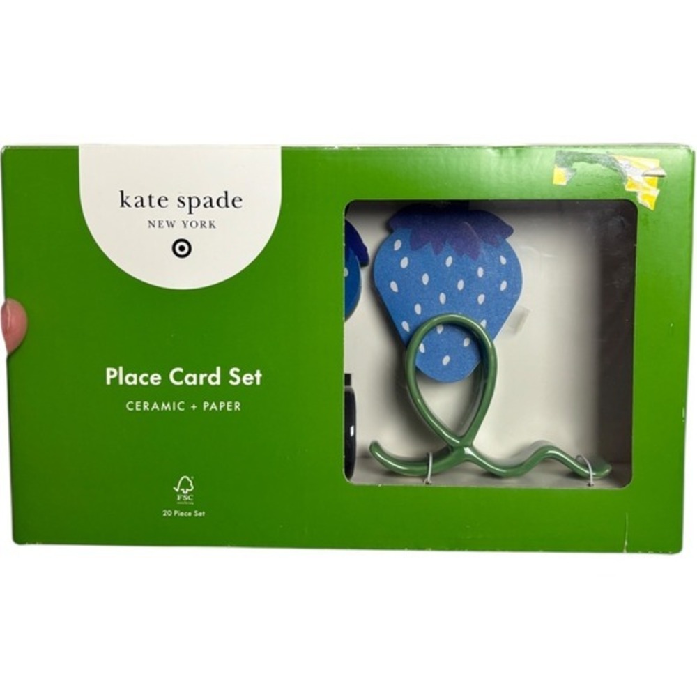 New Kate Spade New York Target Strawberry Place‎ Card Set Ceramic Paper 20 Piece